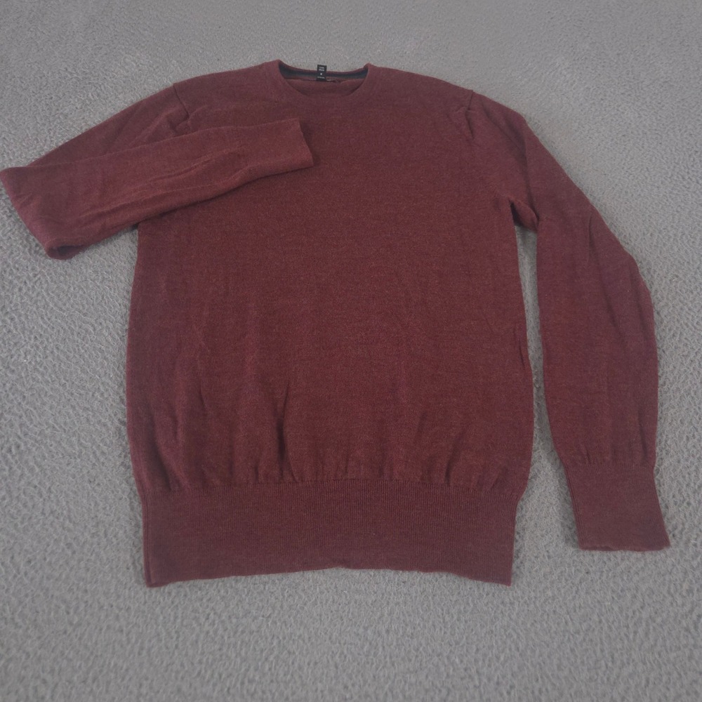 Bonobos Sweater Mens M Burgundy Crew Tight-Knit‎ Merino Wool Slim Fit Pullover